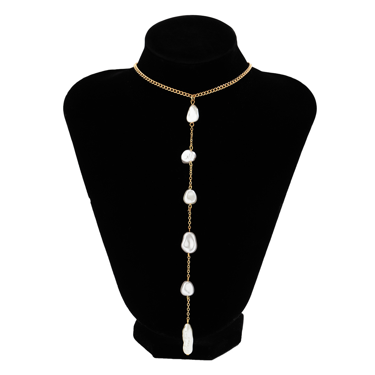 European and American cross-border jewelry, niche imitation pearl chain women's French necklaces, fashionable tassels, long tassel necklaces for women Item Picture