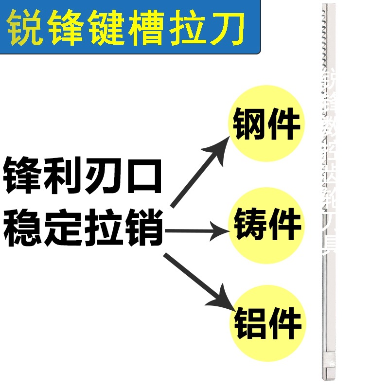 Rui Feng keyway broach high-precision high-speed steel 8 chamfering 10/12 elongation 30-50/50-80/120 broach gold leaf details Picture