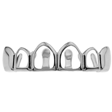 Double hollowed-out silver-plated teethgrills punk teeth are selling well on Amazon in Europe and America Item Picture