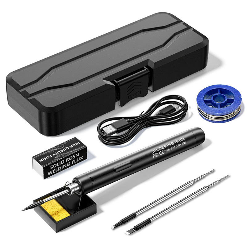USB portable charging 5V8W soldering iron, mini household 800 mah lithium battery soldering iron set for soldering and repair Specification drawing
