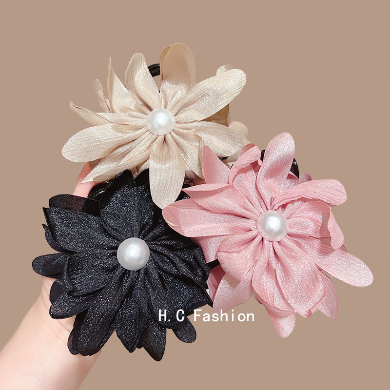 New sweet French flower hairpin for the back of the head, fresh and gentle updo hairpin, shark ponytail hairpin full figure