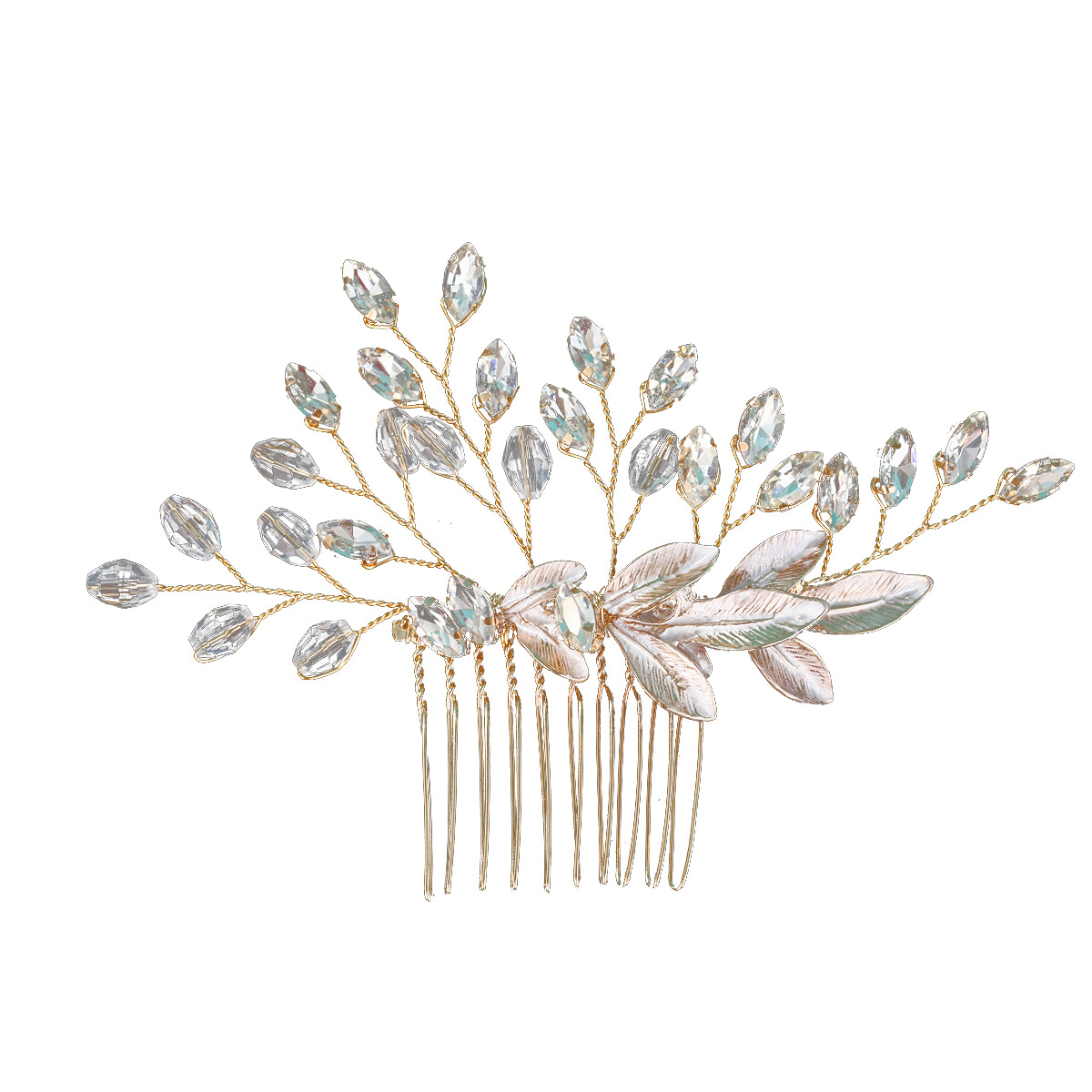 A new Korean bride's hair comb, birthday, wedding, photo shoot and headwear, a versatile and light luxury handcrafted crystal accessory Item Picture