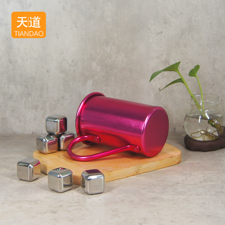 High-quality aluminum wine glasses, outdoor disposable coffee cups, aluminum cups with rolled edges, mugs, and personalized beer glasses for bars details Picture
