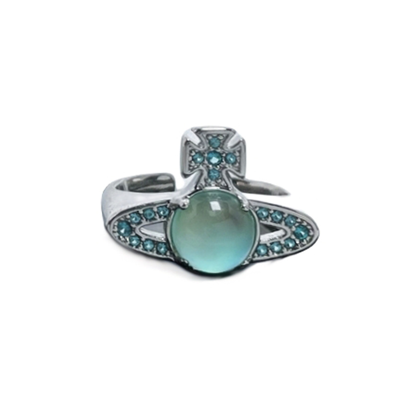 The Saturn drop glaze open ring, a trendy and cool European and American style, is a versatile, niche design that exudes a sense of sophistication and individuality Item Picture