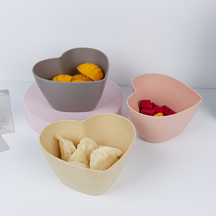Wholesale of cross-border heart plates, deepened tableware plates, pickles, small plates, dipping sauce, snack plates, vinegar plates, oil plates, and wheat straw bowls Specification drawing