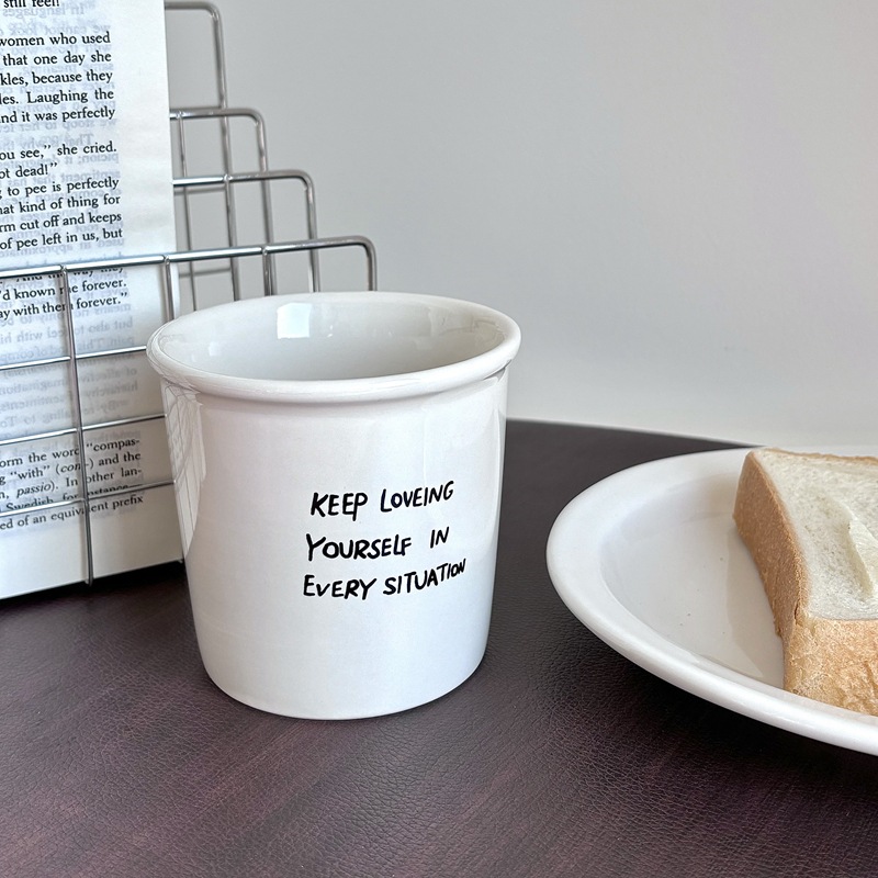 New Year's homemade InS-style red tomato puppy ceramic cup, coffee cup, cold brew cup, breakfast cup, milk mug details Picture