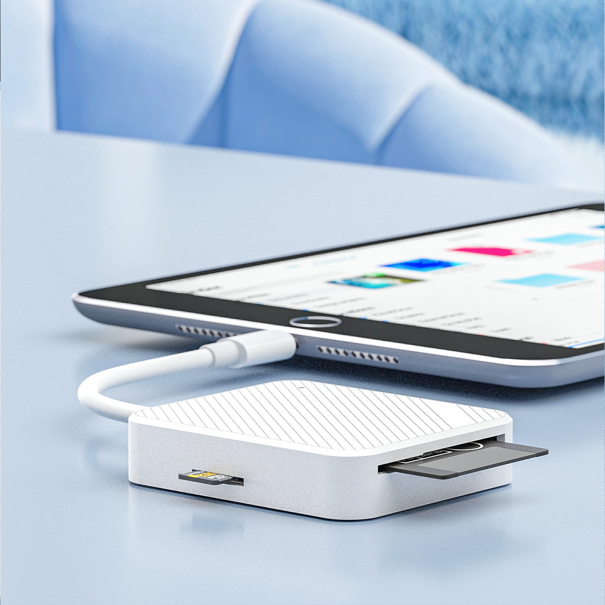 Four-in-one card reader external SM SD XD M2 multi-in-one camera memory card is suitable for Apple type c Application Scenario