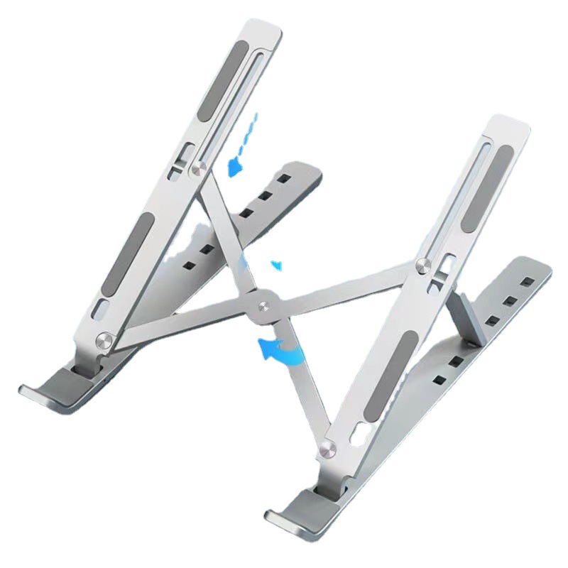 Metal laptop stand, desktop support, height-increasing support frame, foldable portable, adjustable and lift-up base Item Picture