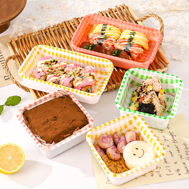 Tiramisu packaging box, picnic sushi rice ball disposable packing box, hand-painted cake macaron dessert box Application Scenario