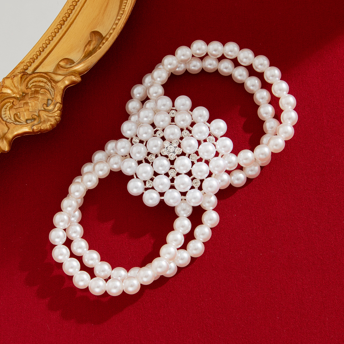European and American cross-border jewelry, retro multi-layer imitation pearl necklace, French beaded choker collarbone chain for women Application Scenario