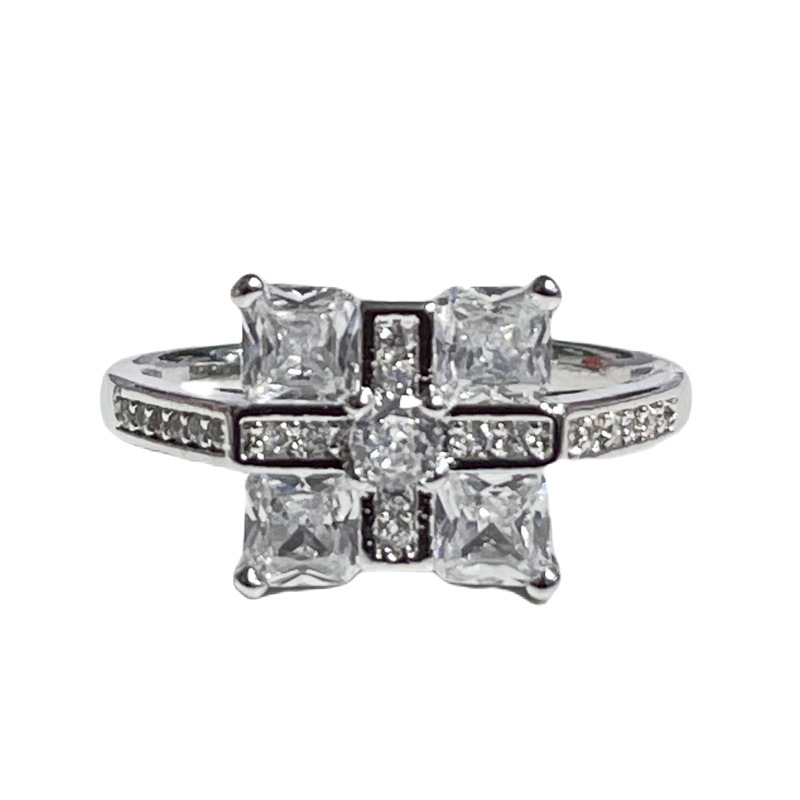 A high-end, irregular bow, cross and starburst ring for women, with a light and luxurious touch, is exquisite and adjustable Item Picture