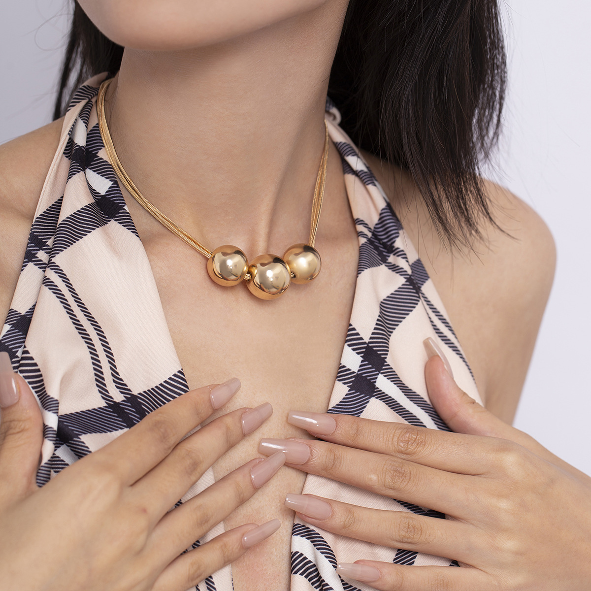 A minimalist and trendy hip-hop punk necklace with a cold and unique style from Europe and America Specification drawing