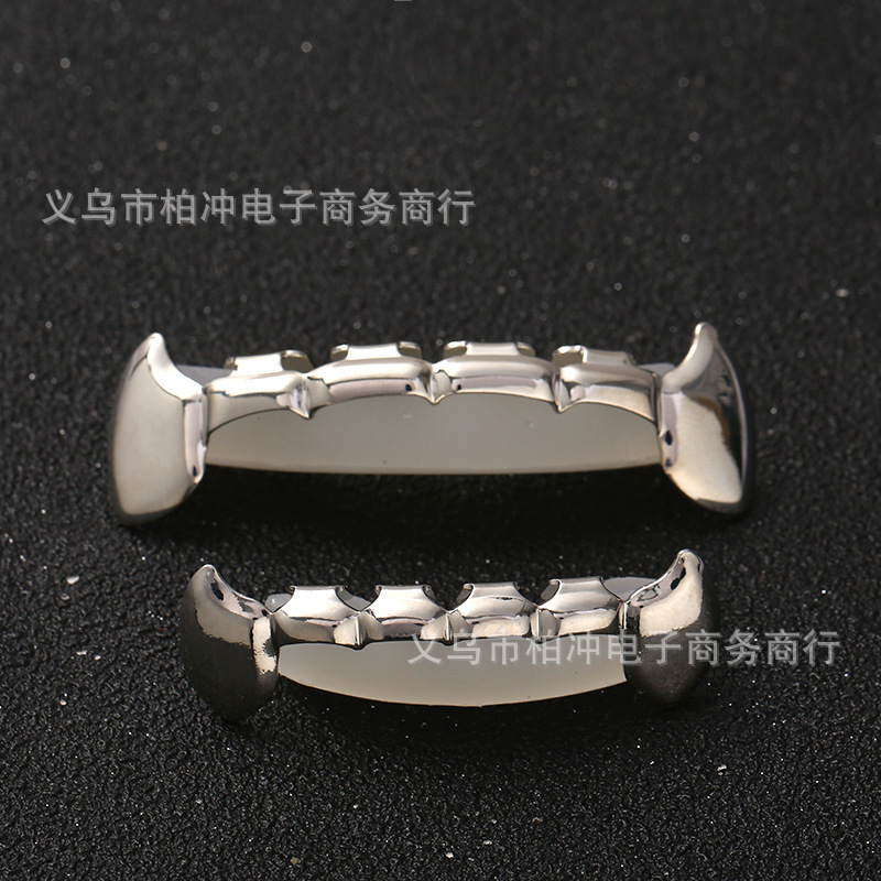 The Hiphop decorative clown teeth grills silver-plated braces are selling well in Europe and America. They are fashionable full figure