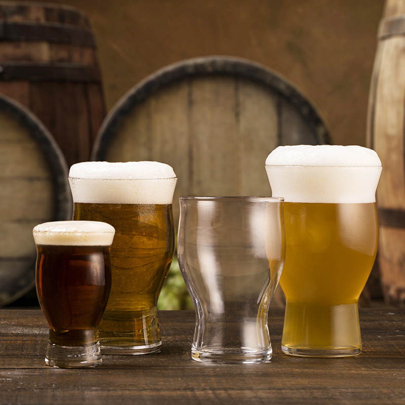 Extra-large draft beer cups, craft beer cups, drinking cups, glass draft beer bar cups, creative transparent printed logo full figure