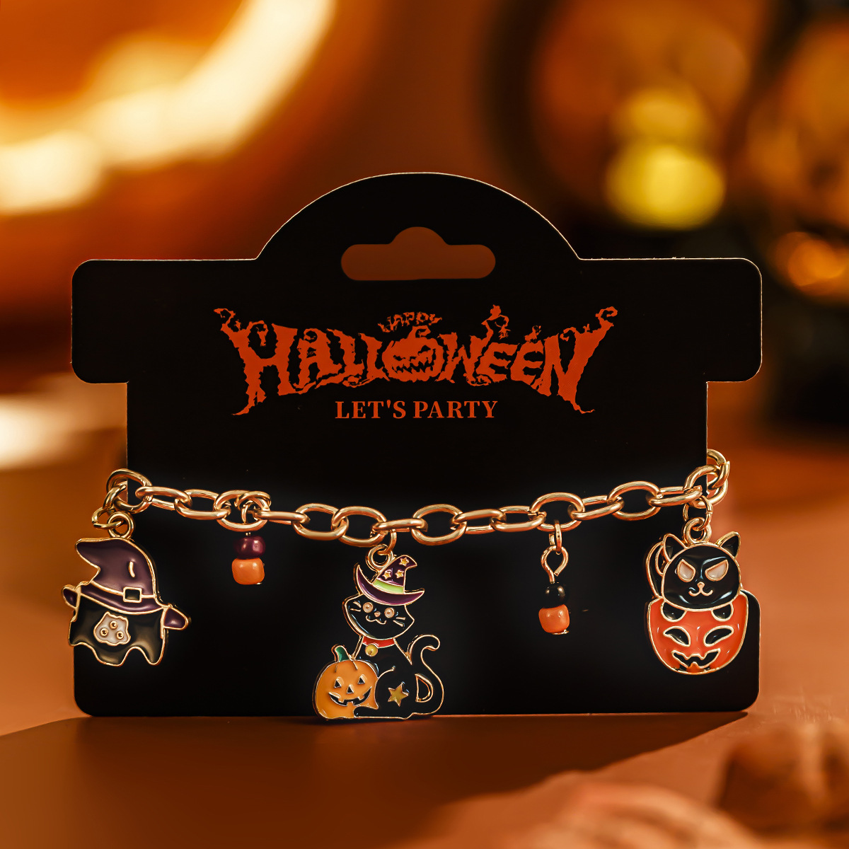 European and American cross-border jewelry Halloween party ghost bracelet trendy girl Pumpkin Festival alloy pendant jewelry for girls Application Scenario