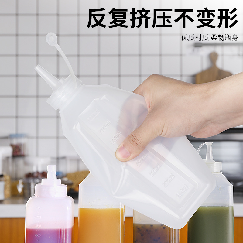 Plastic sauce extrusion bottles, food-grade large-diameter oyster sauce and jam extrusion bottles, salad dressing bottles, sauce bottles, commercial thickened Specification drawing