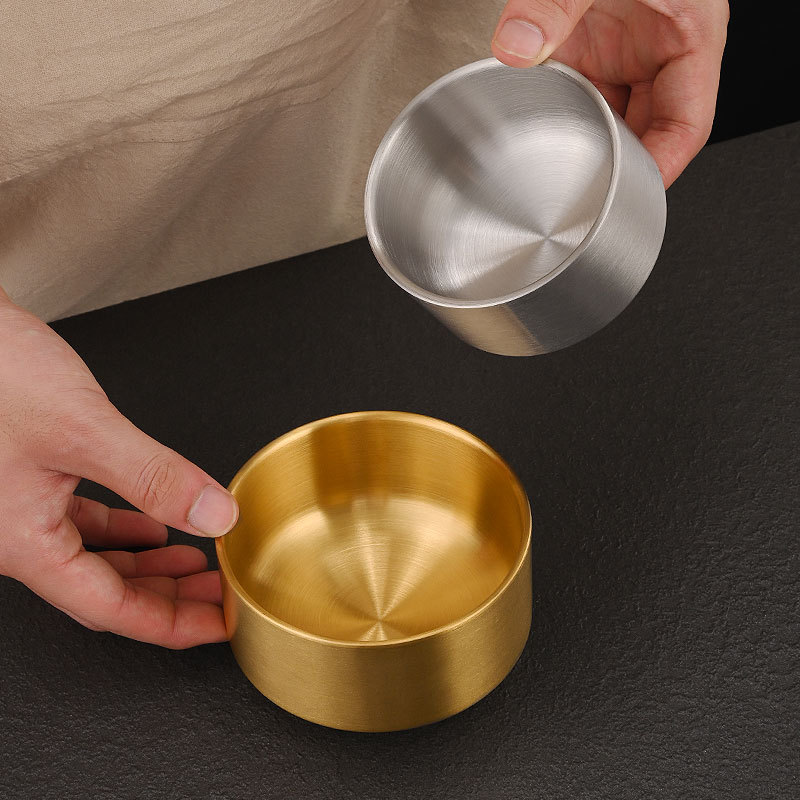 Korean-style 304 stainless steel rice bowls, commercial double-layer heat-resistant soup bowls, Korean golden bowls, small sauce bowls and tableware Application Scenario