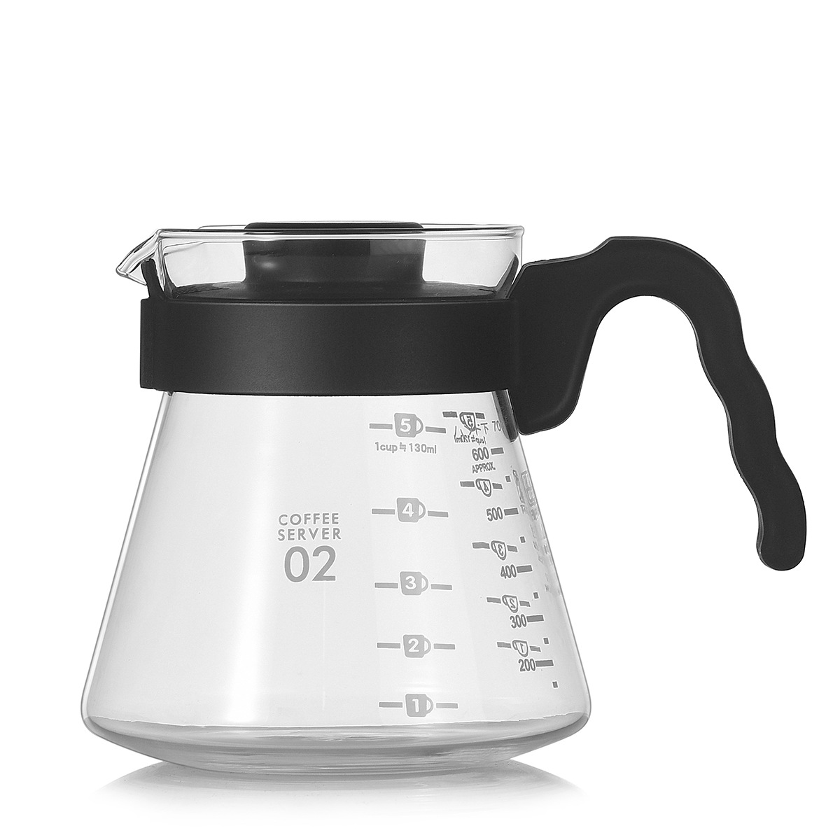 【 Customized LOGO】 High borosilicate glass coffee pot, hand-brewed coffee set, sharing pot, coffee filter, cloud pot Item Picture