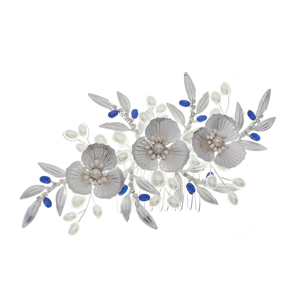 New wedding dress accessories: European and American retro flower-patterned pearl bouquets, bridal follow-up makeup sets, hair combs, dinner party headwear Item Picture