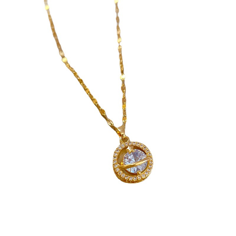 【 Titanium Steel 】 A light luxury star-studded necklace with a delicate female style, an Instagram influencer collarbone chain accessory Item Picture