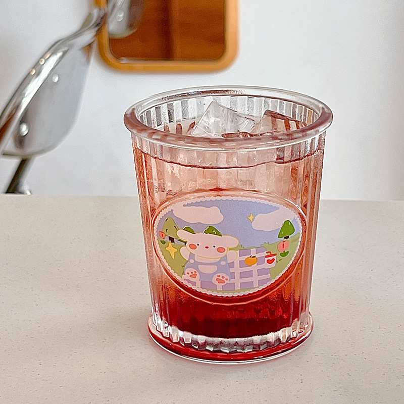 Bolimei high appearance level InS-style glass cups, cold brew cups, coffee cups, girls' water cups, breakfast milk glass cups Specification drawing