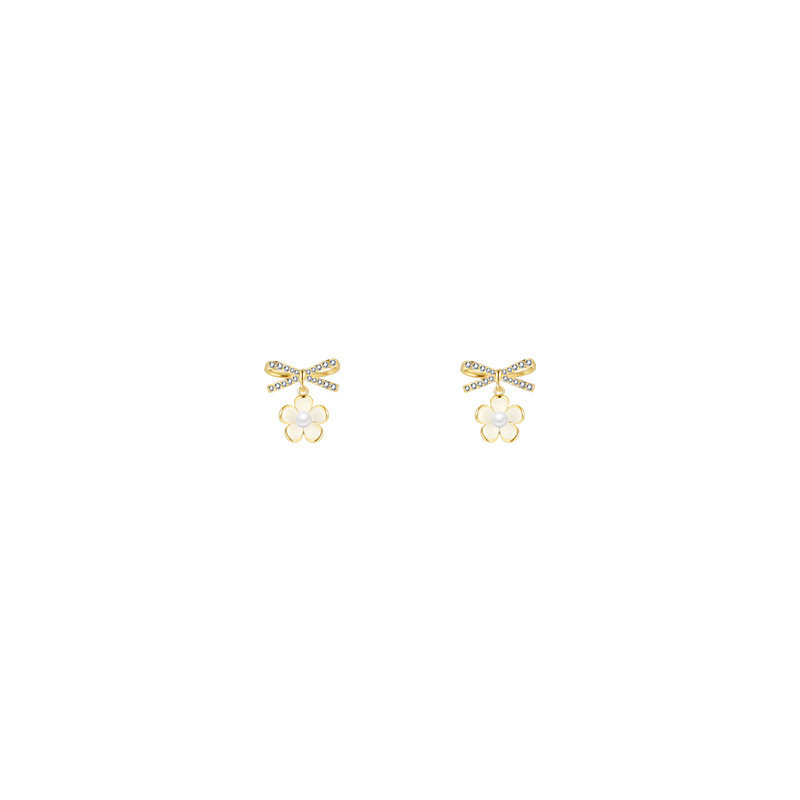 Bow flower earrings, 2025 new trendy and niche design sense, high-end light luxury earrings, women's stud earrings, simple and elegant for women Application Scenario