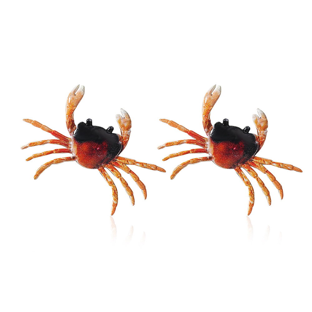 European and American exaggerated and unique crab earrings, necklace sets, ins retro and cute animal earrings and accessories for women wholesale Item Picture
