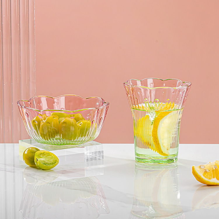 Factory direct sales of Chu Ying Cherry Blossom cups, bowls, tableware, glass bowl and cup sets, corporate employee welfare souvenirs details Picture