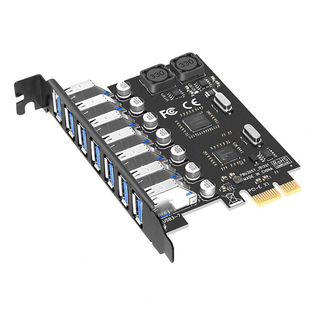 PCIE to USB3.0 adapter card, 7-port PCI-E desktop computer expansion card, no need for external power supply, NEC chip Specification drawing