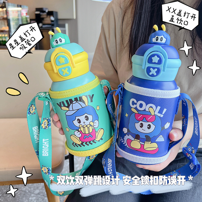 The new children's insulated cup has a high appearance level and a large capacity. It is made of 316 stainless steel and is suitable for both men and women to carry with straps Application Scenario