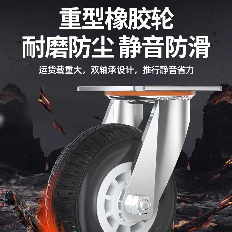 304 stainless steel 202 flatbed cart, handcart, handling cart, push truck, silent folding small cart, pull truck, trailer Specification drawing