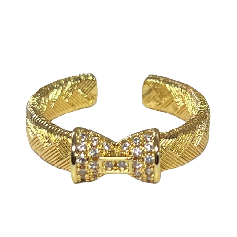 Retro court-style brushed wheat ear exquisite and light luxury open ring, sweet and cool, simple and high-end, elegant index finger ring Item Picture