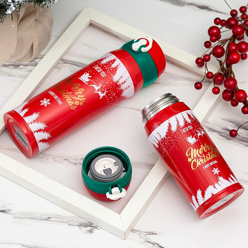 Christmas gift insulated cups, New Year festival gifts, festive wedding cups, stainless steel insulated cups processing and customization Specification drawing