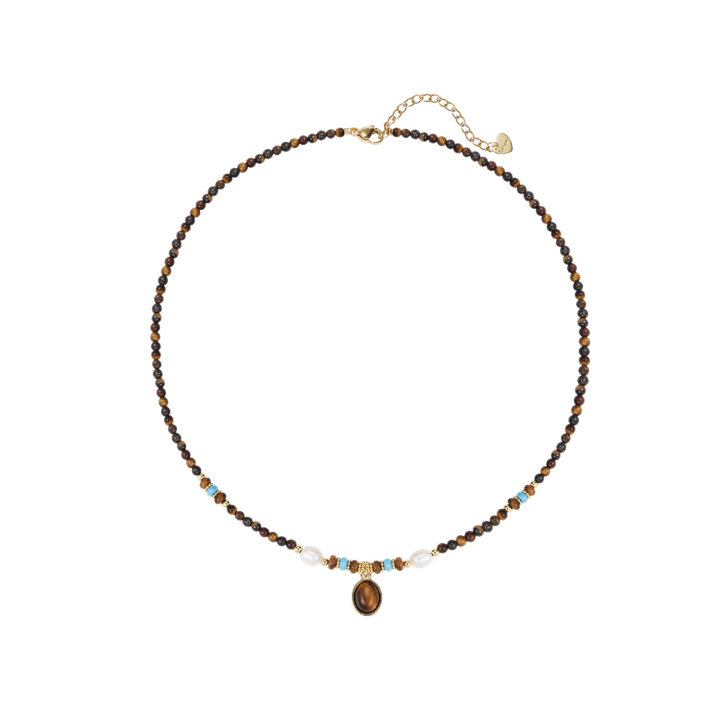 Maillard's niche design retro tiger's eye pendant necklace for women is elegant and versatile, with a light luxury and high-end feel. It's a collarbone chain Item Picture