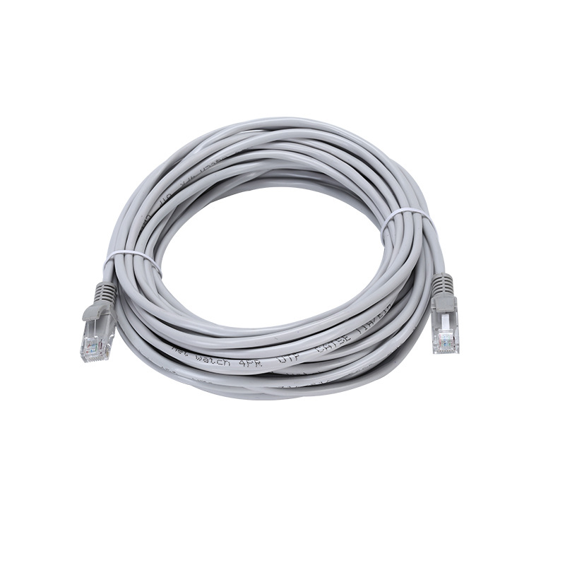 Category 5 grey computer 1-meter finished network cable, indoor and outdoor monitoring network twisted-pair cable with crystal head broadband cable Item Picture