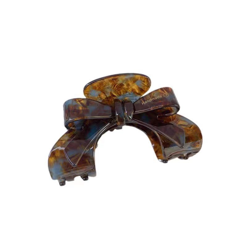 French high-end bow acetate clip, elegant and refined hair clip, arched updo, shark clip, women's hair accessory, hair clip Item Picture