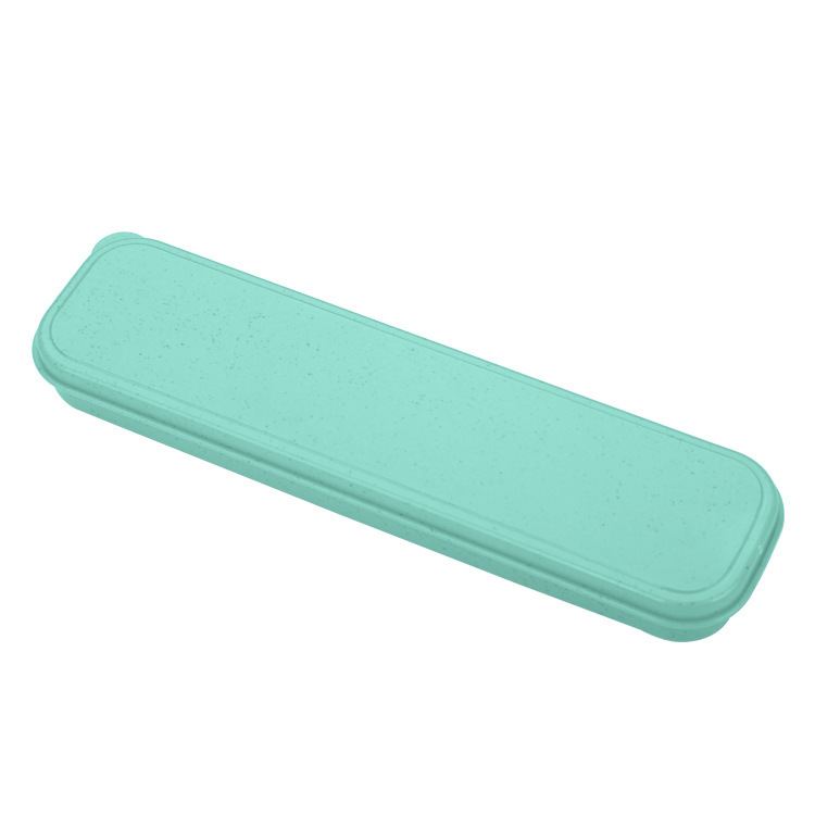 Amazon wheat straw 21cm tableware box, household convenient storage box, tableware spoon and fork portable plastic box wholesale Item Picture