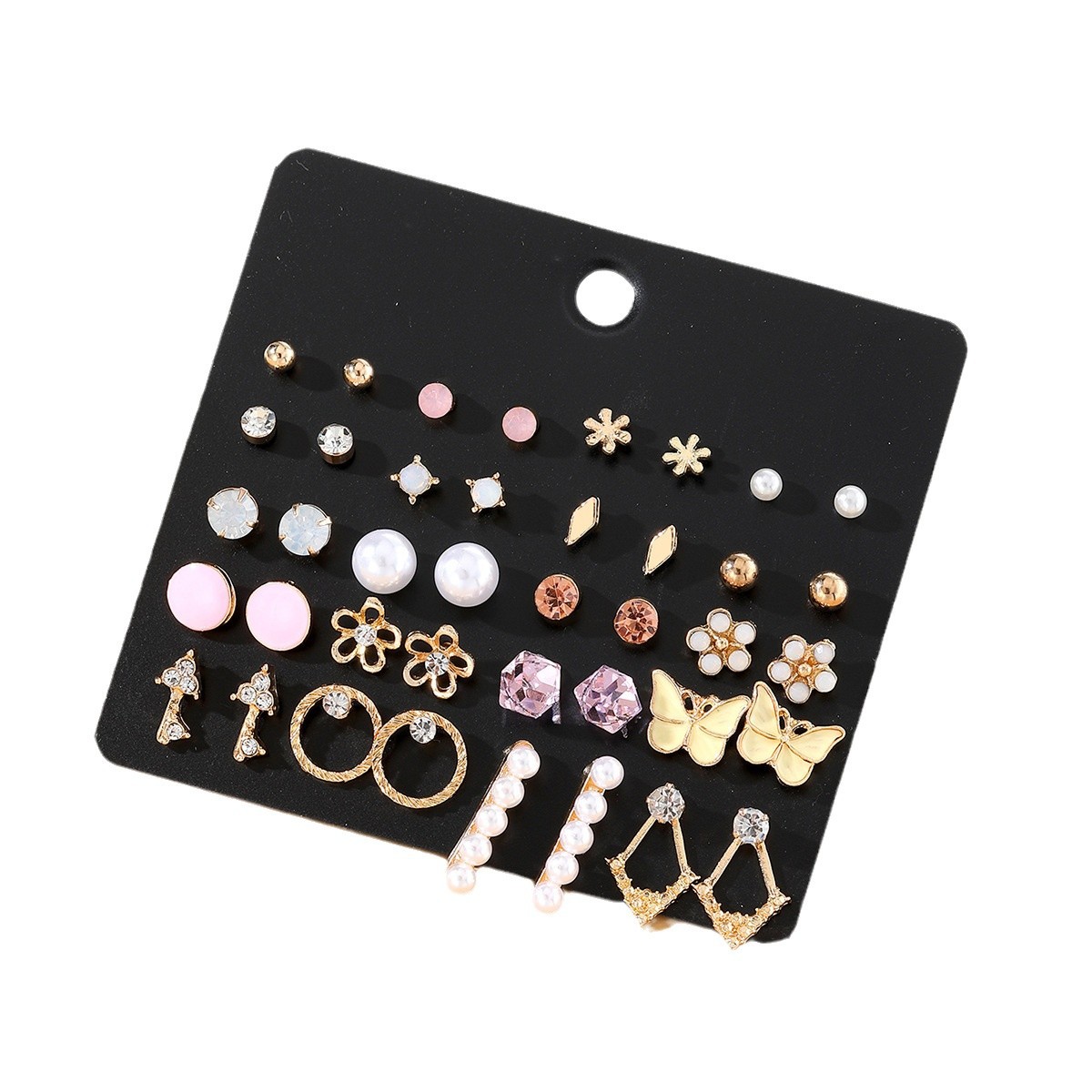 Korean style Trend 20 pairs of Different combinations Set Korean Style Instagram Style earrings, high-quality earrings and stud earrings wholesale Item Picture