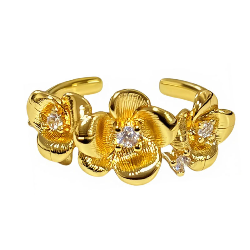 A new retro iris flower open ring with a unique and elegant style for women on Instagram, featuring a cold and sophisticated, exquisite and light luxury ring Item Picture