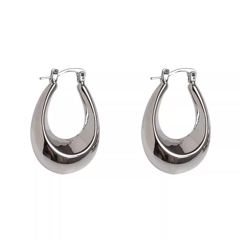 European and American cold style U-shaped earrings for women, 2024 new fever style earrings, simple and trendy exaggerated earrings Item Picture