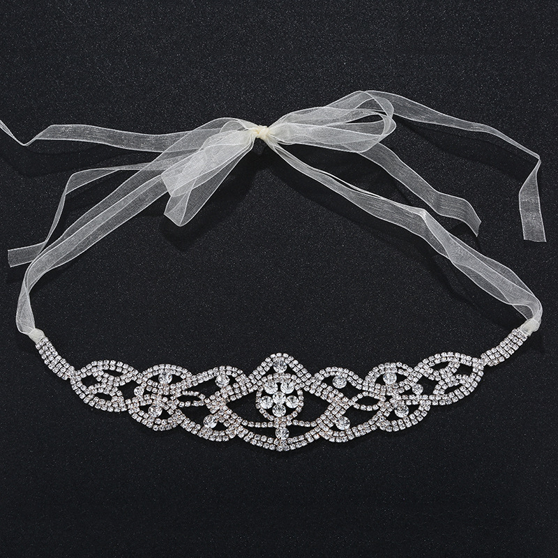 European and American luxury bride accessories, rhinestone hair bands, high-end wedding headwear, diamond-encrusted hair bands, wedding hair accessories wholesale details Picture