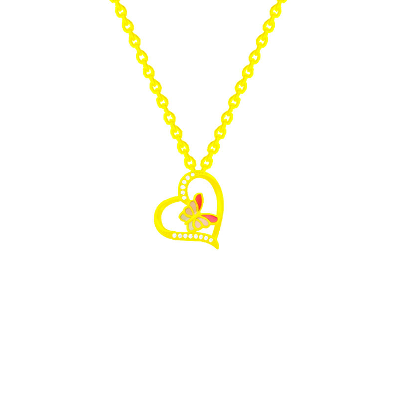 Sweet and heart-shaped necklace, a niche design for women, colorful butterfly pendant, collarbone chain, new 2024 sweater chain accessory Item Picture