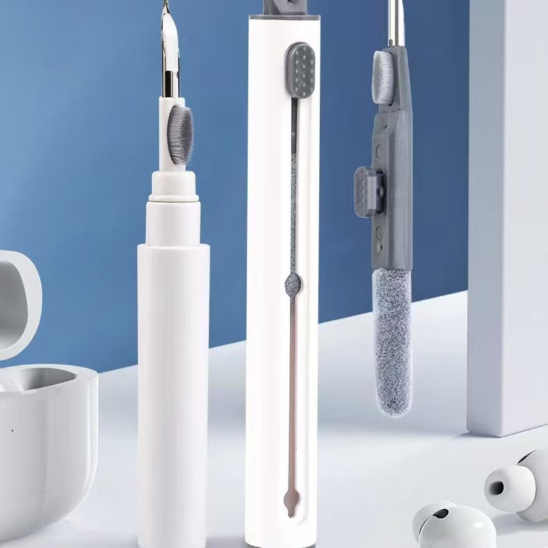 Cross-border multi-functional earphone cleaning pen, 2nd generation Bluetooth earphone cleaning pen, portable multi-functional dust removal tool 3-in-1 Specification drawing