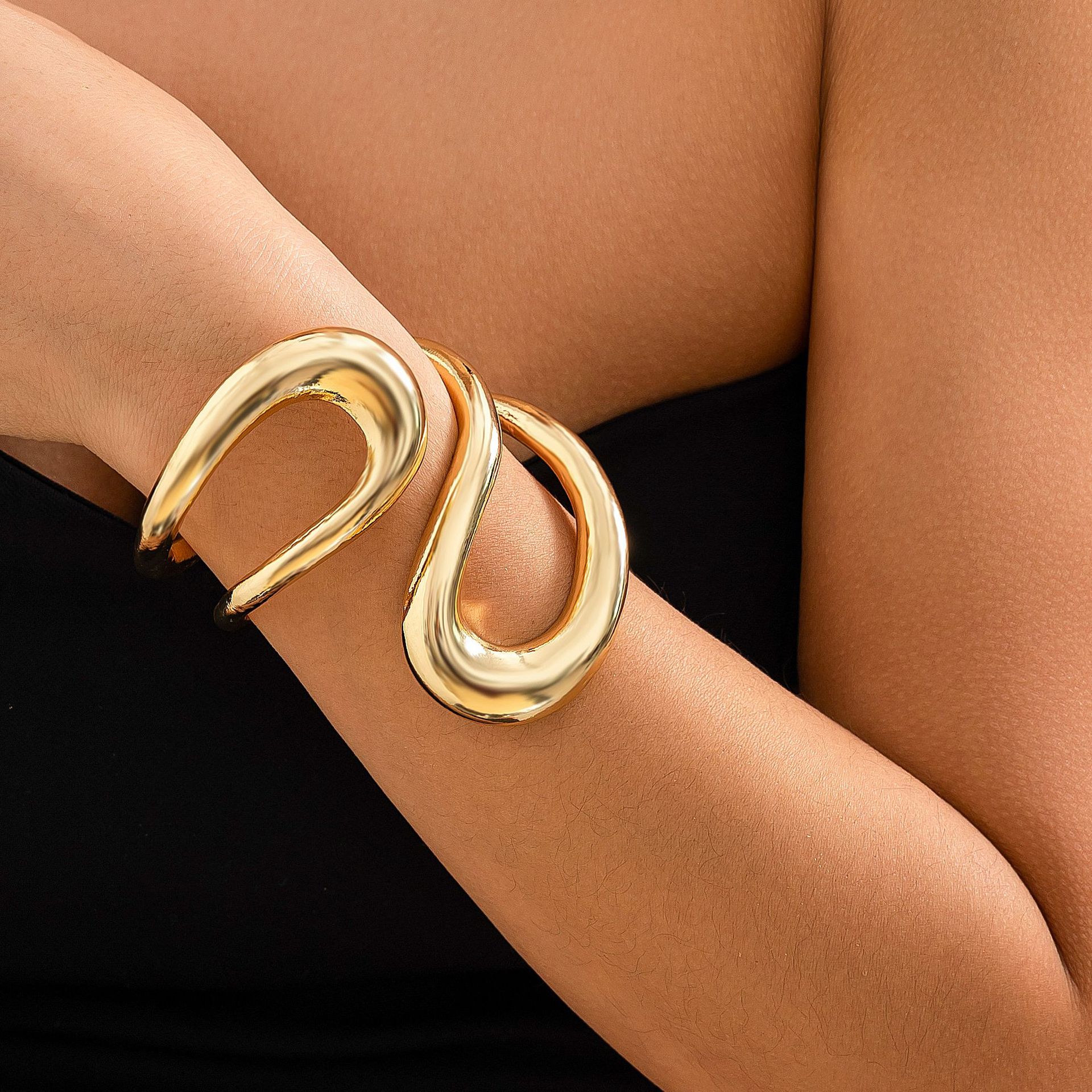 European and American cross-border jewelry, exaggerated alloy twisted double-layer collar, sweet and cool style simple choker bracelet Application Scenario