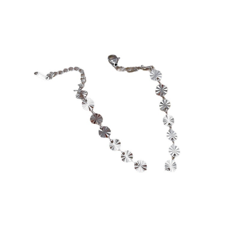 【 All-titanium Steel 】 Minimalist style Dongdaemun unique geometric circular chain bracelet, a retro best friend of a female Internet celebrity Item Picture