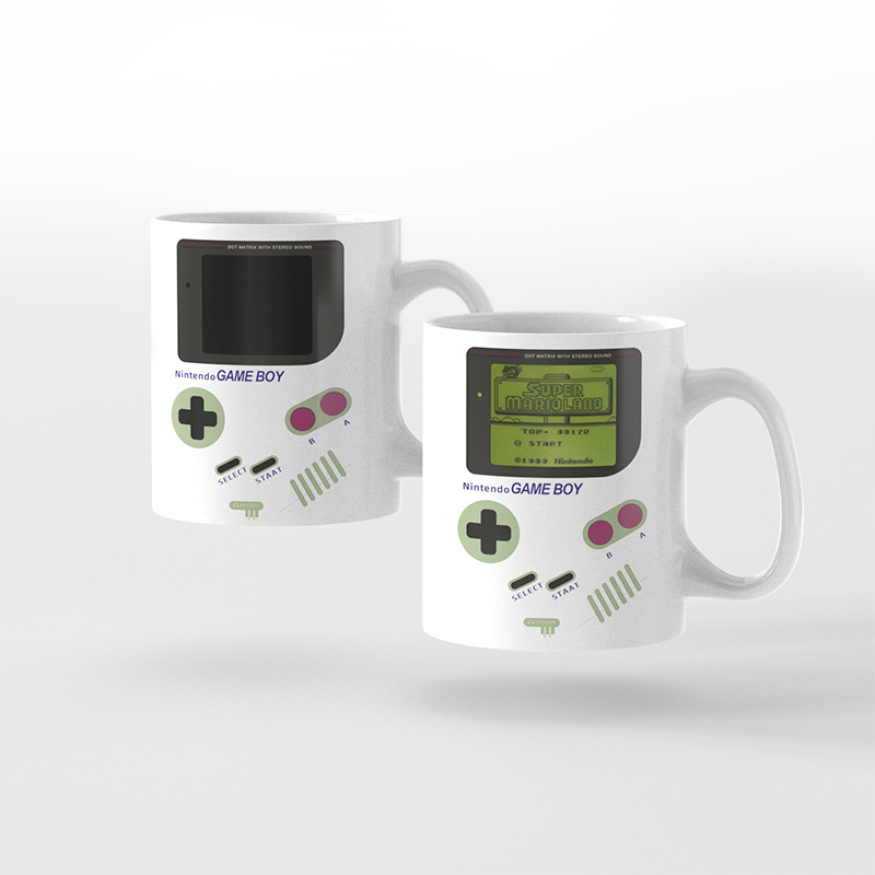 Large-capacity ceramic water cup, color-changing mug, trendy and cool battery, gradient temperature-sensing color-changing ceramic mug Item Picture