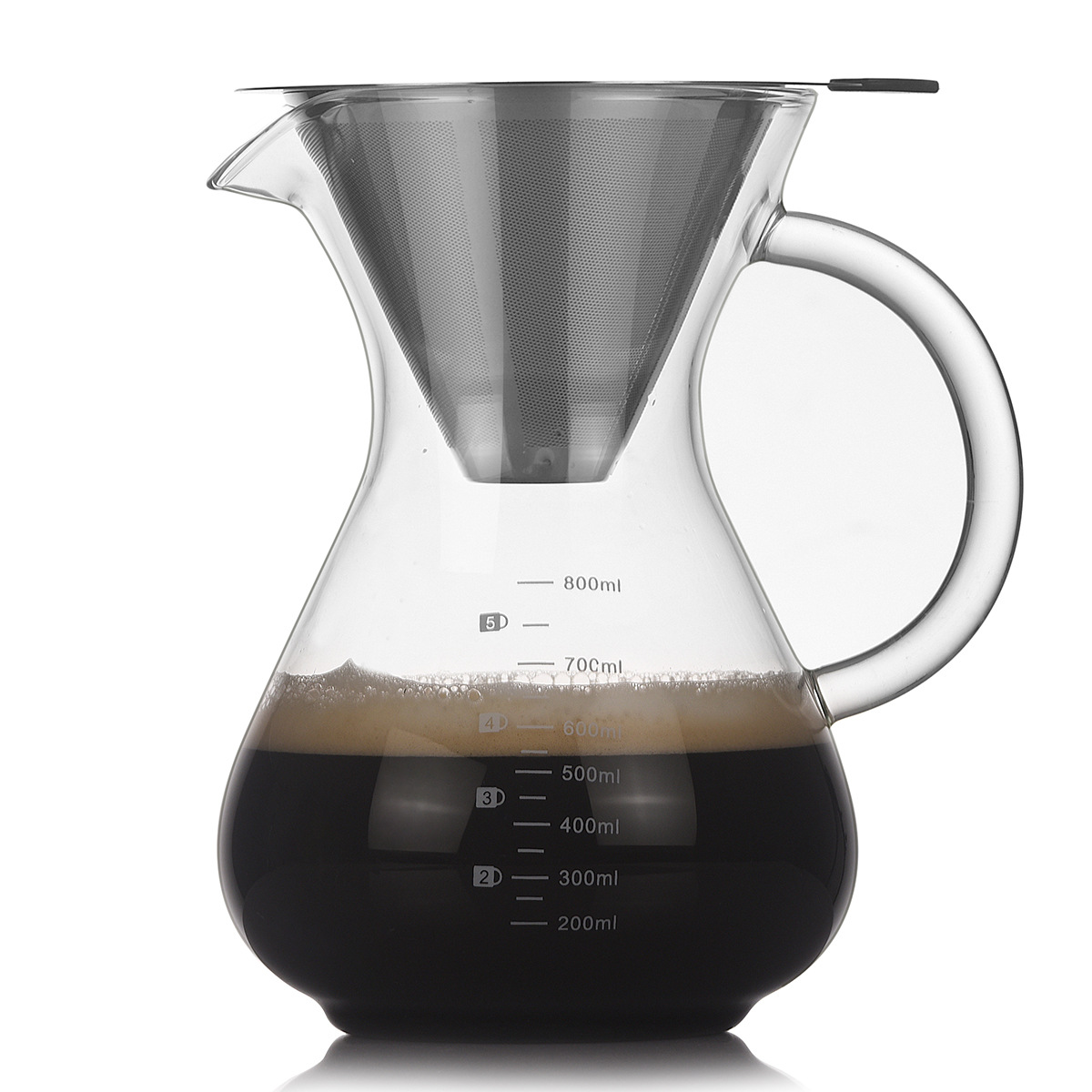 High borosilicate coffee sharing pot, hand-brewed coffee equipment set, household drip coffee pot, cold brew filter pot Item Picture