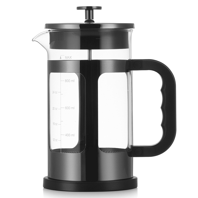 Hand-brewing press, high borosilicate glass household filter tea maker, double-layer filter screen cold brew coffee French filter press Item Picture