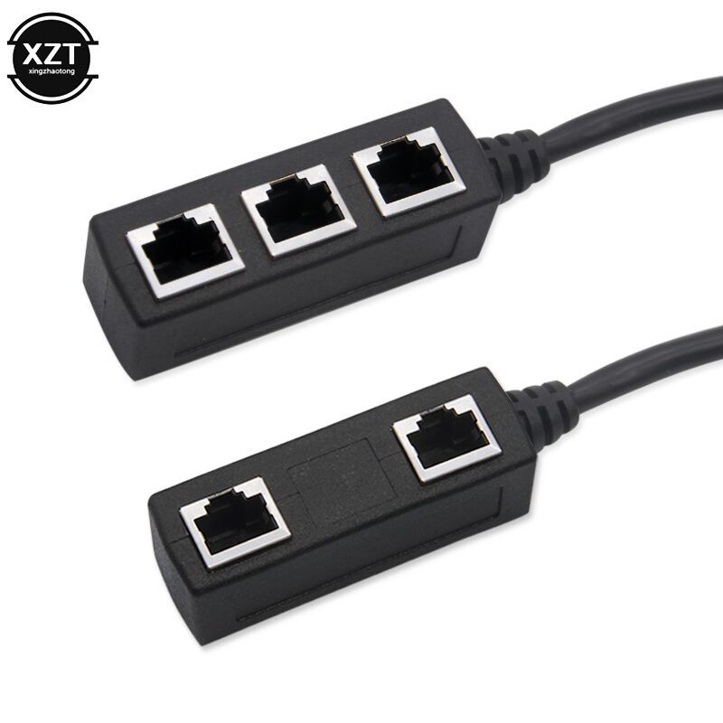 Factory direct sales of RJ45 extension cables, 1-to-3 network cable converters, 1-male and 3-bus network panel splitters details Picture