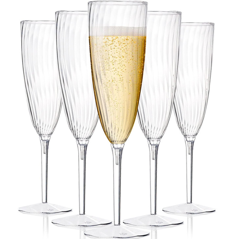 Wholesale plastic cocktail glasses 180ML, suitable for birthday parties, wedding parties, disposable champagne glasses factory full figure